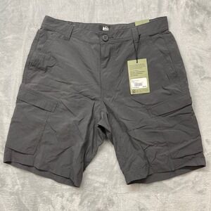 REI Cargo Short Mens Size 32 Sahara Asphalt Quick Dry Water Repellent UPF 50 NWT